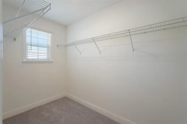 a view of a room with rack on the wall and a window