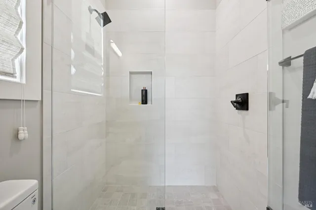 a bathroom with a shower