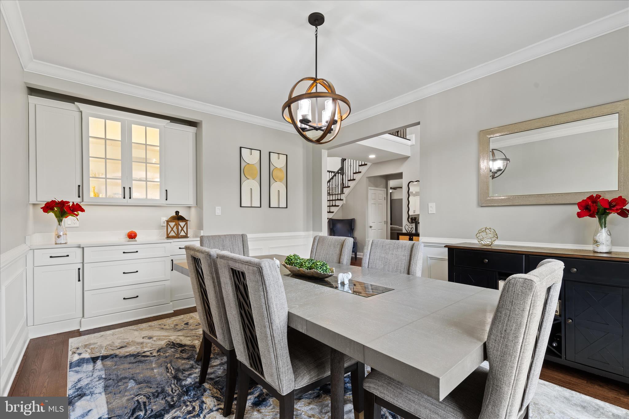 2014 Rosedale Lane Huntingtown, MD 20639 - Photo 11 of 121 Dining room with built-ins and cabinet lights
