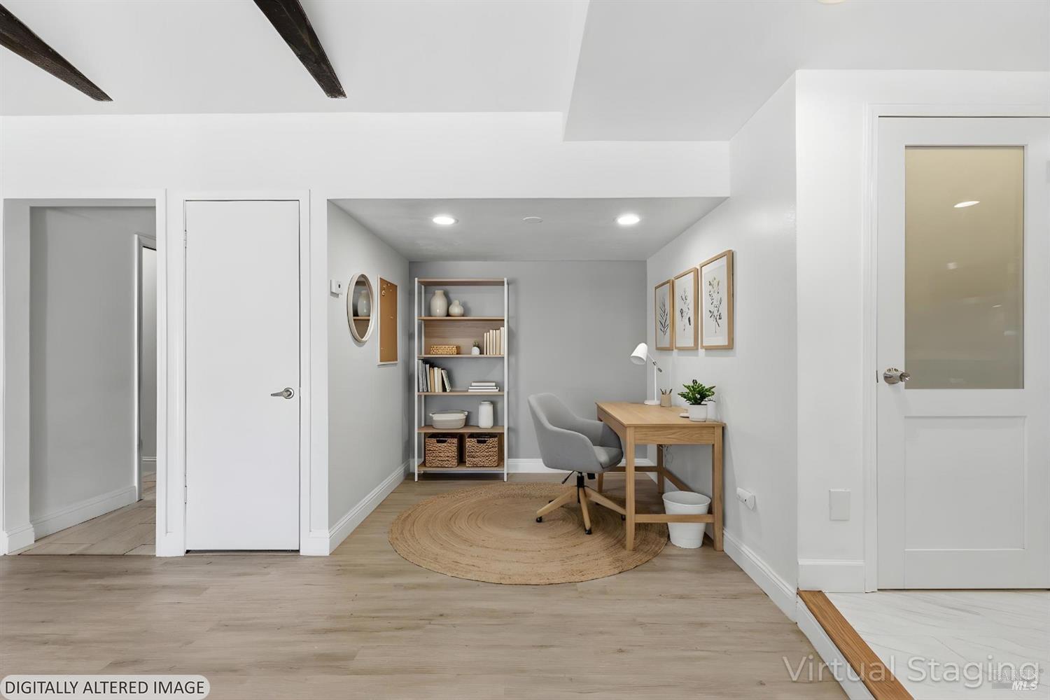 5174 Blank Road Sebastopol, CA 95472 - Photo 13 of 48 a workspace with wooden floor and furniture