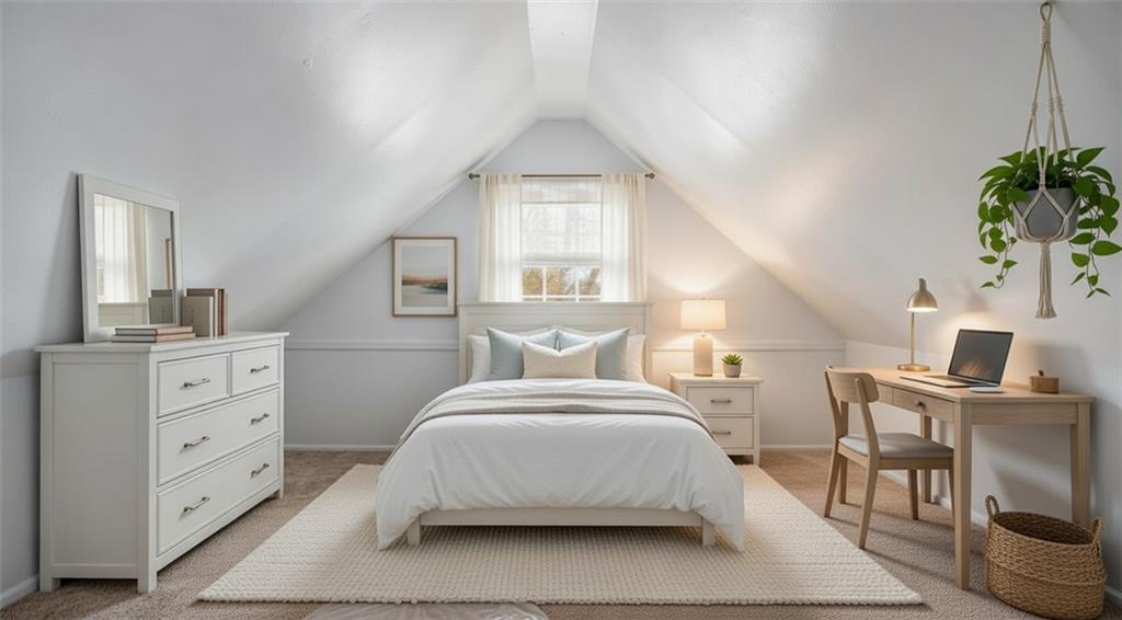 1105 Linden Street Monaca, PA 15061 - Photo 40 of 45 a bedroom with a bed and a chandelier