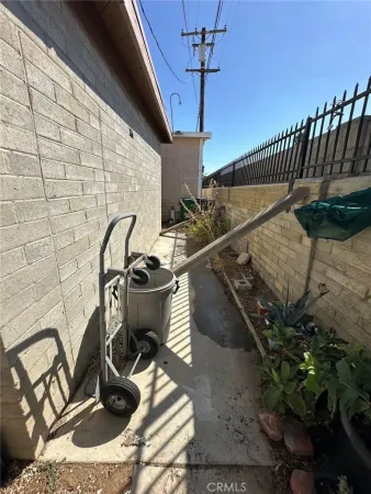 a front view of a house with patio