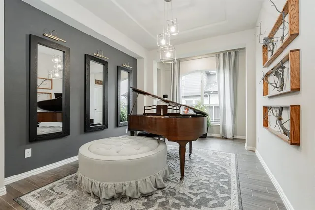 a living room with furniture