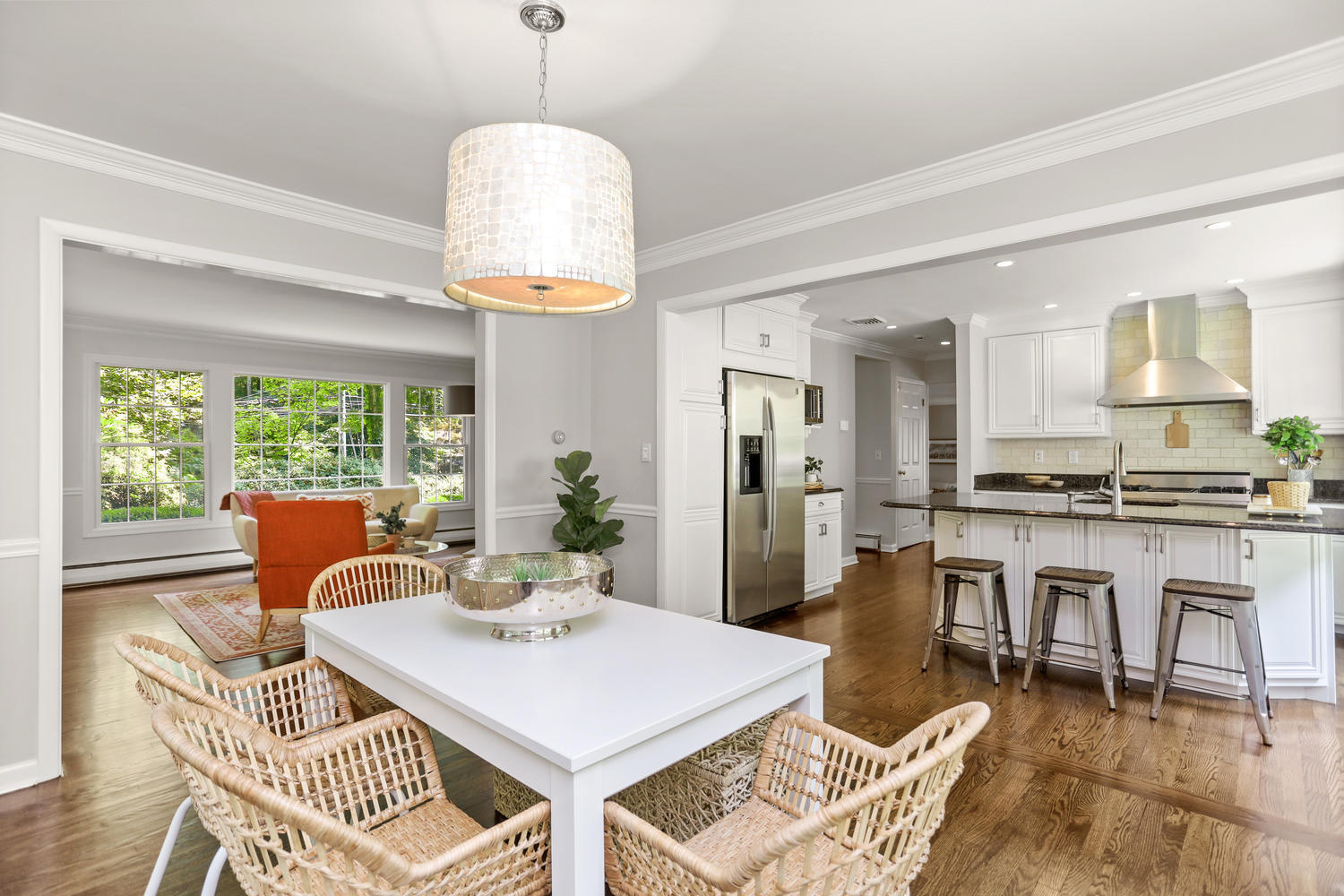 704 Valley Road New Canaan, CT 06840 - Photo 20 of 59 a view of a dining room with furniture window and outside view
