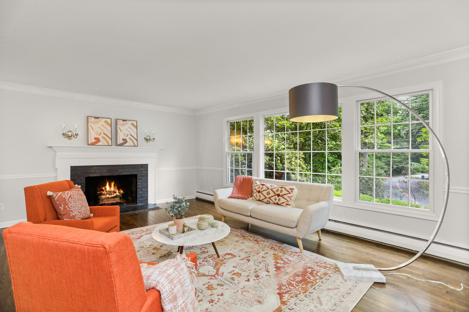 704 Valley Road New Canaan, CT 06840 - Photo 7 of 59 a living room with furniture and a fireplace