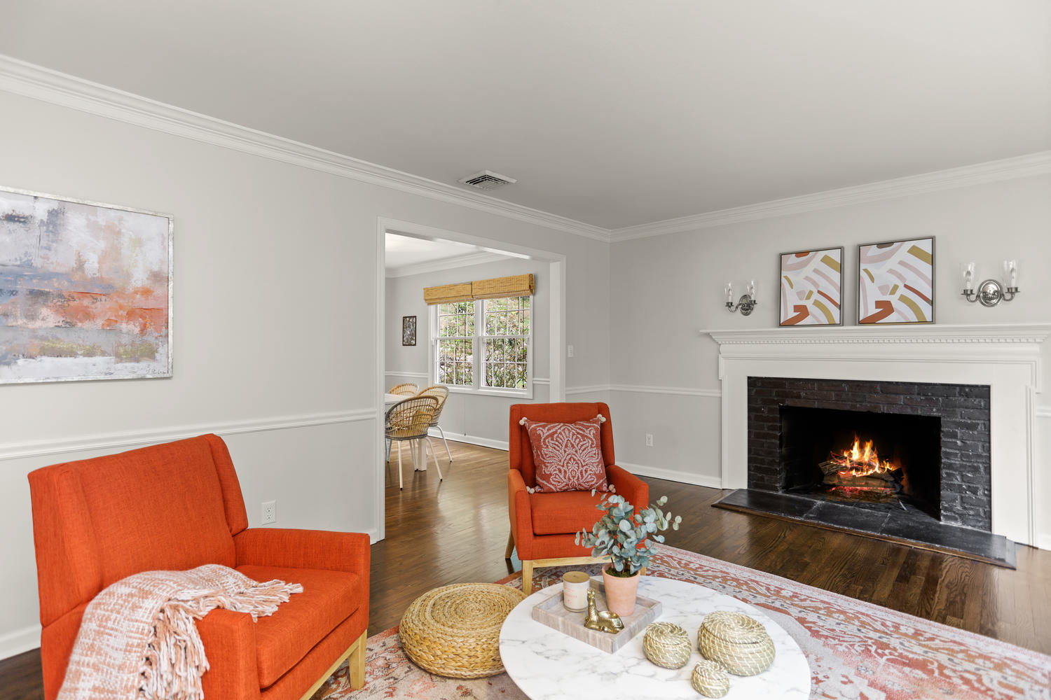 704 Valley Road New Canaan, CT 06840 - Photo 8 of 59 a living room with furniture and a fireplace