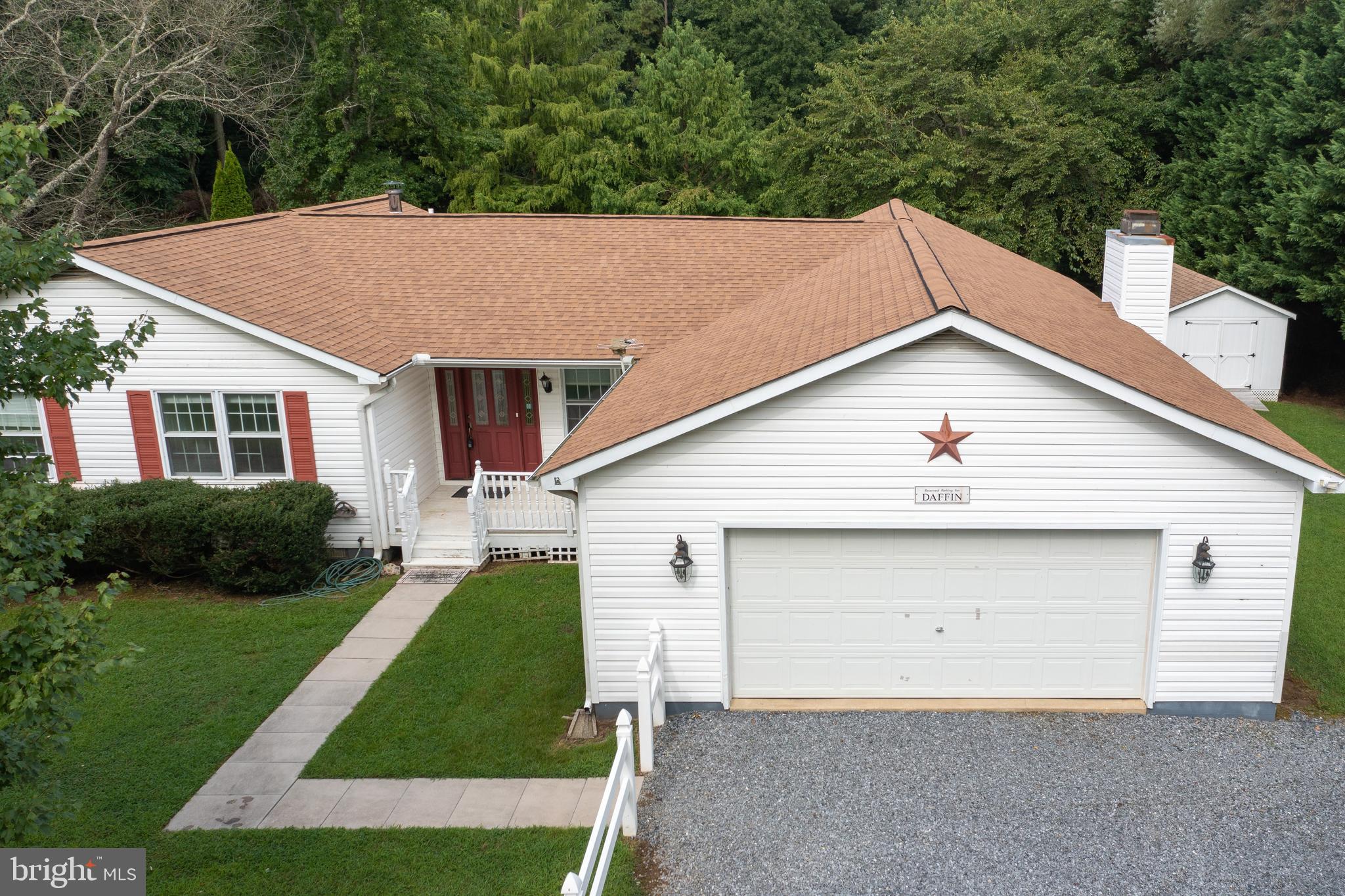 12380 Lewistown Road Cordova, MD 21625 - Photo 39 of 50 Aerial view of front of house, roof