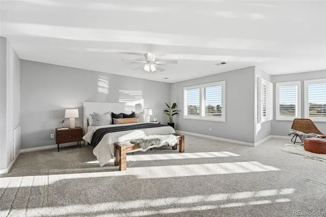 a bedroom with bed and a window