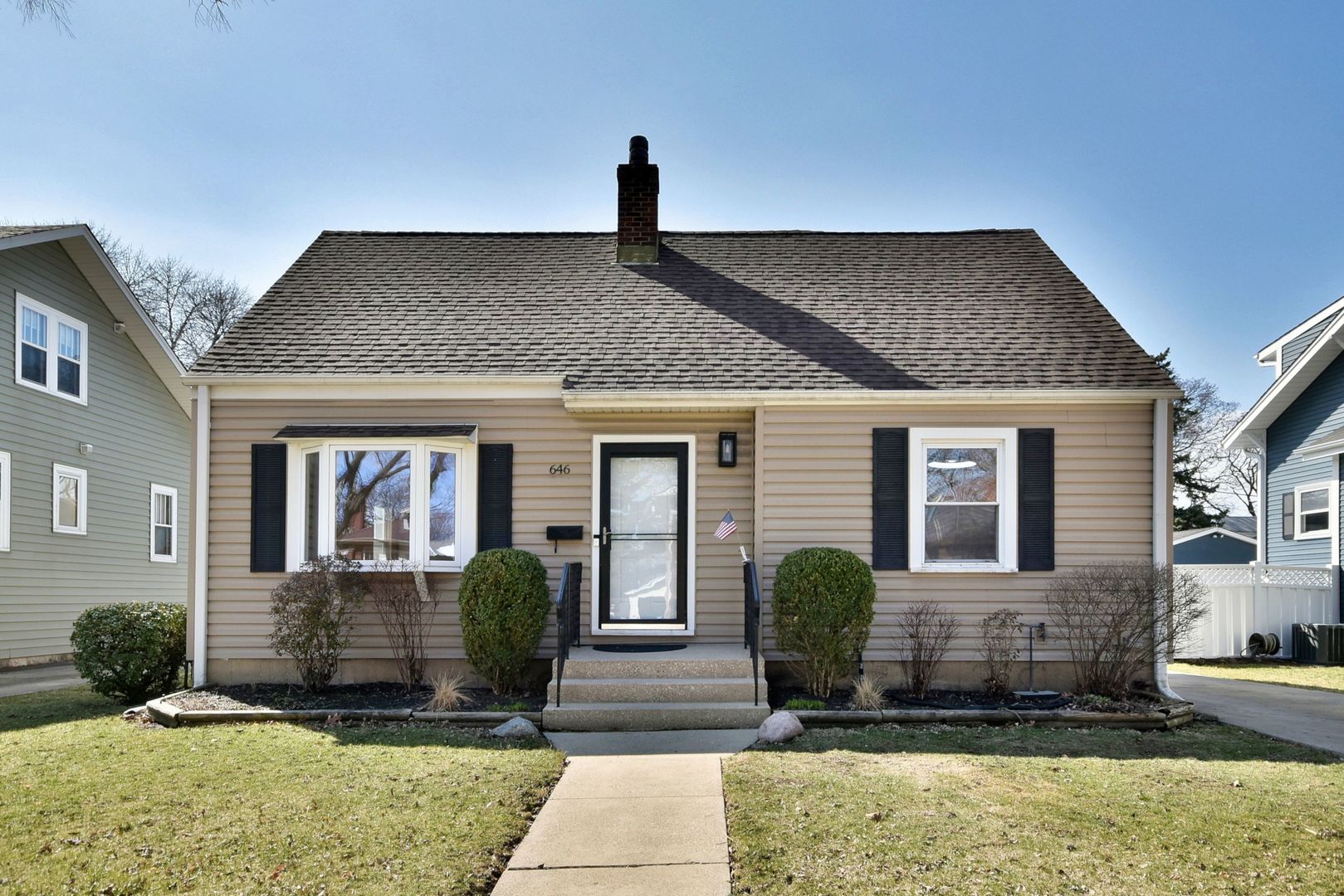 a front view of a house