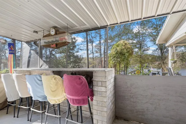 a view of an outdoor space with seating area