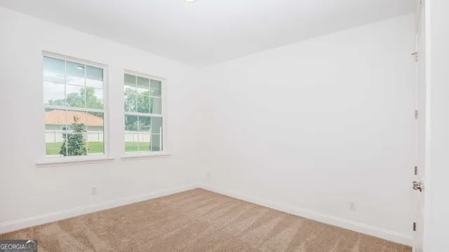 an empty room with a window