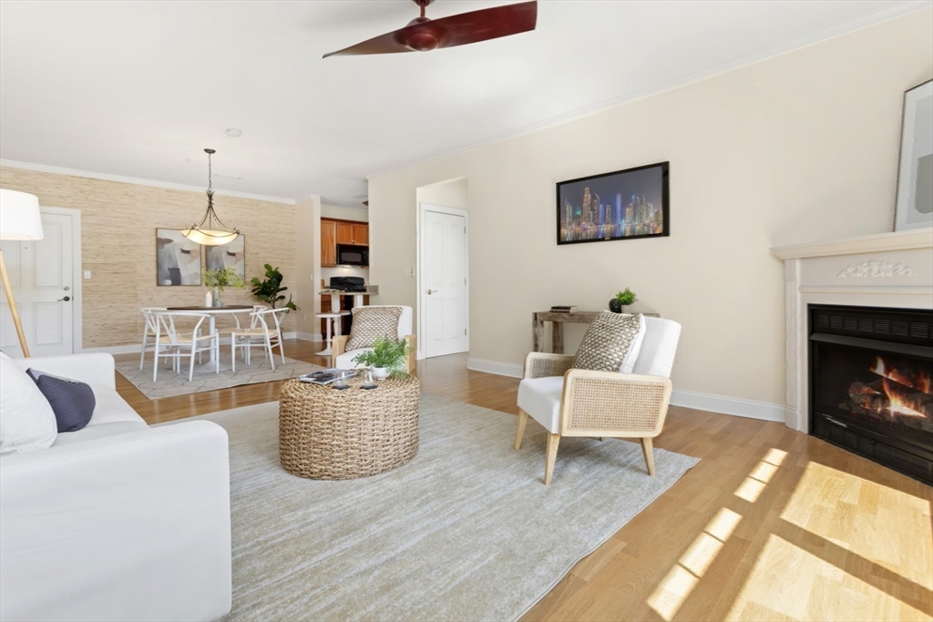 248 Albion Street, Unit 233 Wakefield, MA 01880 - Photo 12 of 39 a living room with furniture and a fireplace