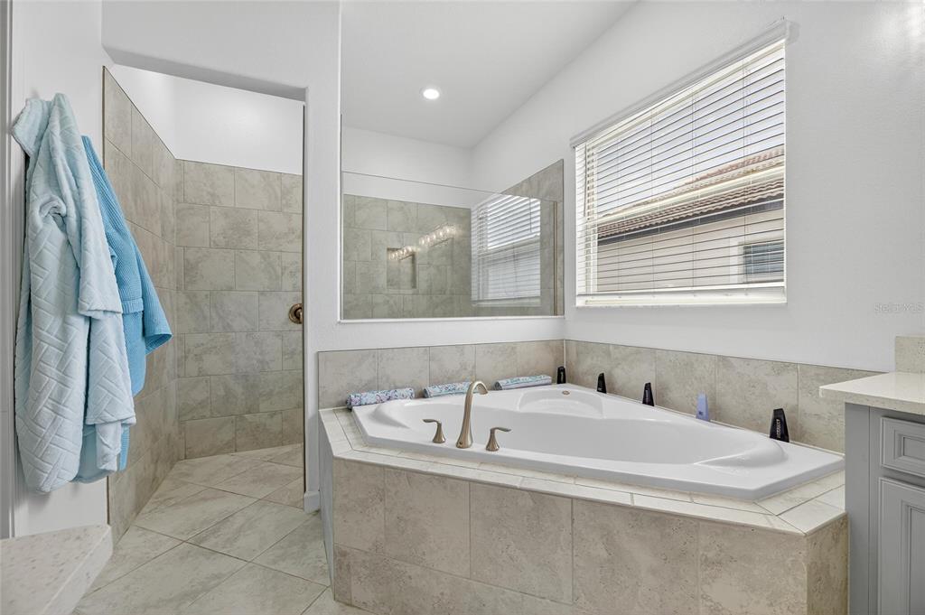 16805 Banner Shell Place Wimauma, FL 33598 - Photo 22 of 44 a bathroom with a tub and a shower