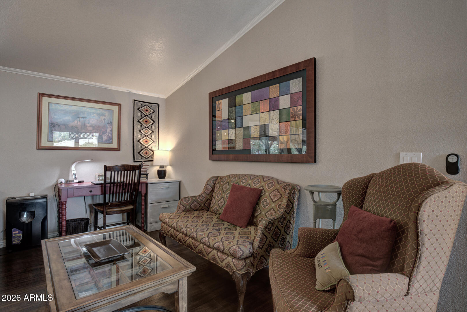 904 North McLane Road Payson, AZ 85541 - Photo 20 of 59 a living room with furniture and a painting on the wall