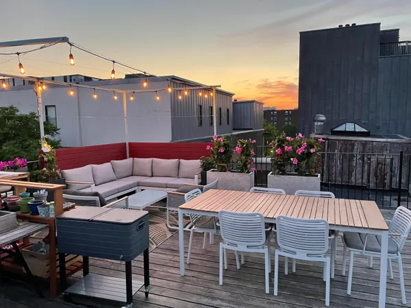 a outdoor space with furniture