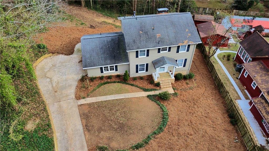 1610 Old Mill Crossing Northeast Marietta, GA 30062 - Photo 40 of 55 an aerial view of a house with outdoor space