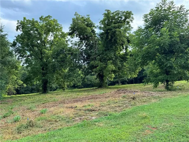 a view of outdoor space with trees all around
