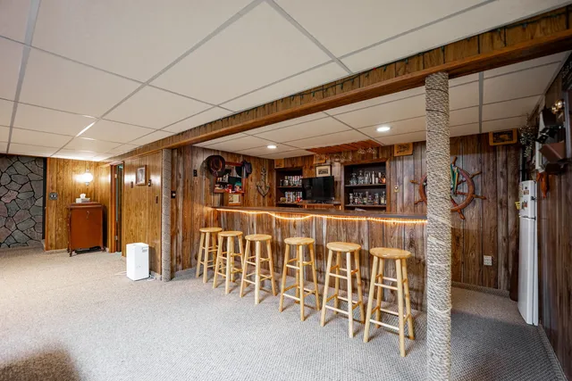 a view of an chairs in a room