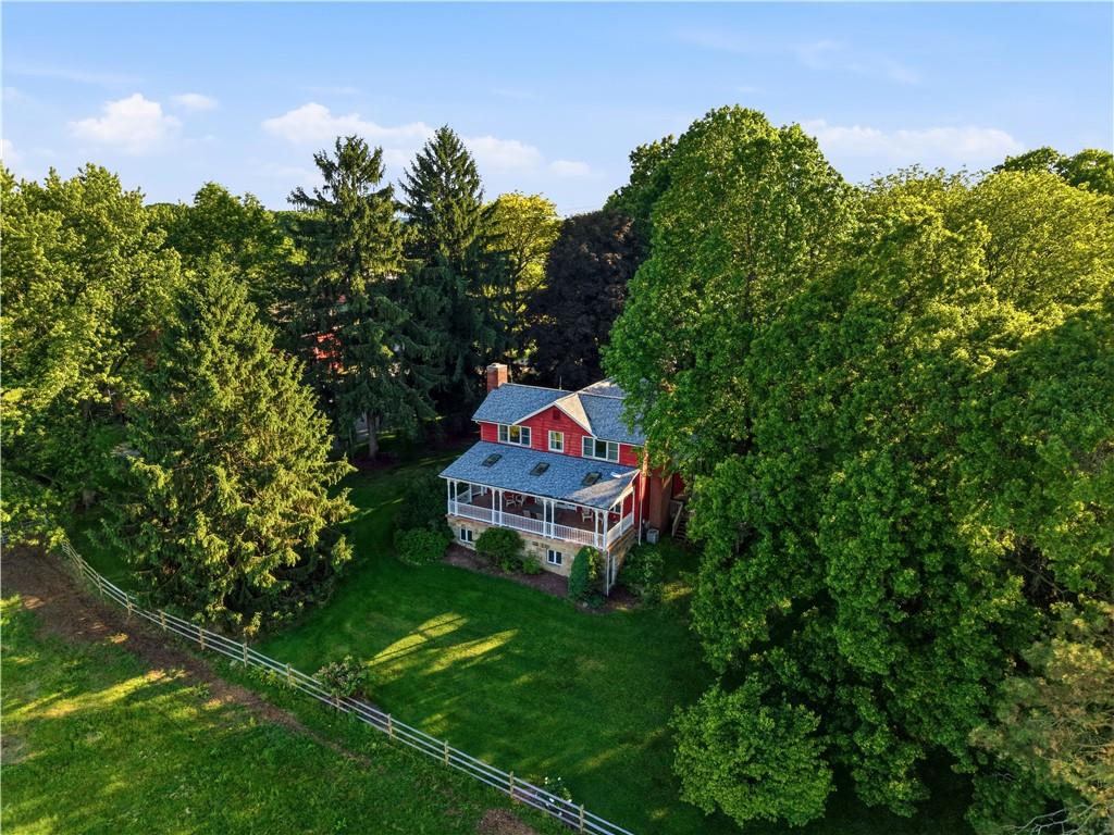 121 Brewer Road Saxonburg, PA 16056 - Photo 1 of 49 a aerial view of a house with pool yard and outdoor seating
