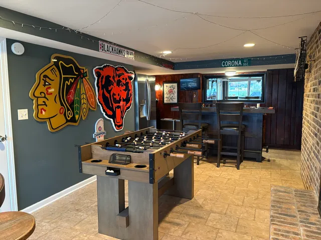 a living room with furniture