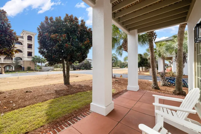 a view of yard from deck
