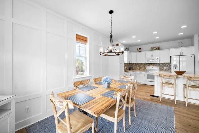 a view of a dining room and livingroom