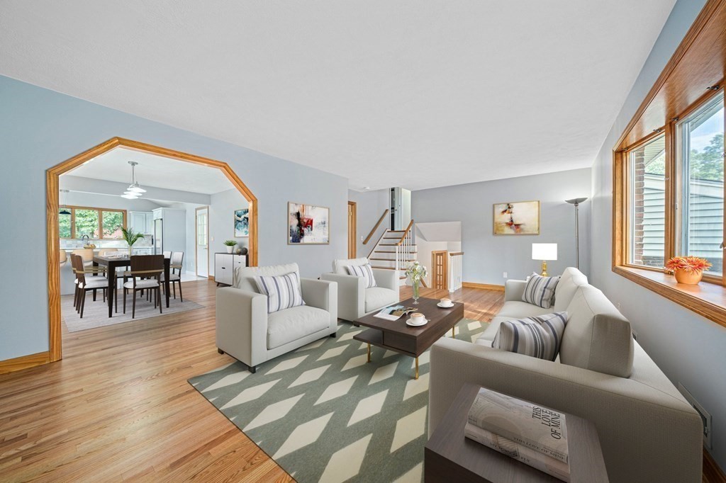 19 Ledge Hill Street Randolph, MA 02368 - Photo 7 of 37 a living room with furniture and a wooden floor