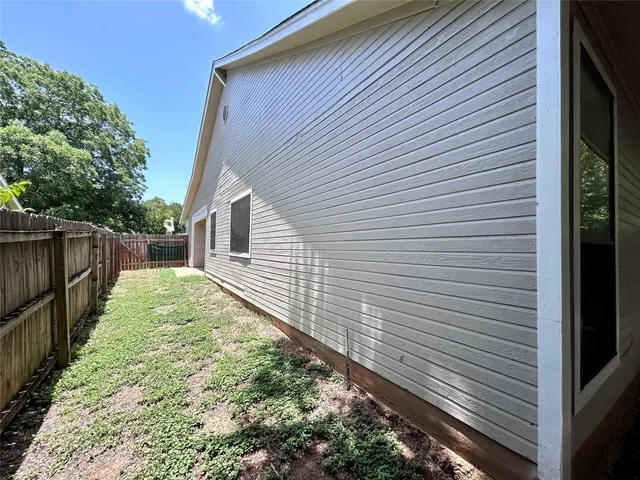 a view of backyard of house