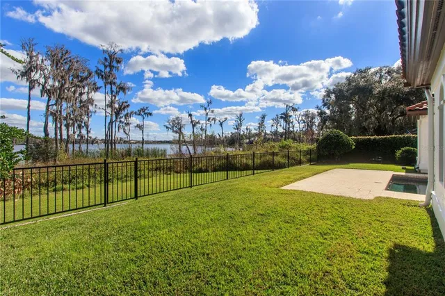 a view of a yard and entertaining space