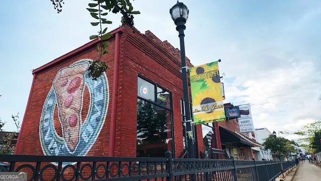 an aerial view of a city