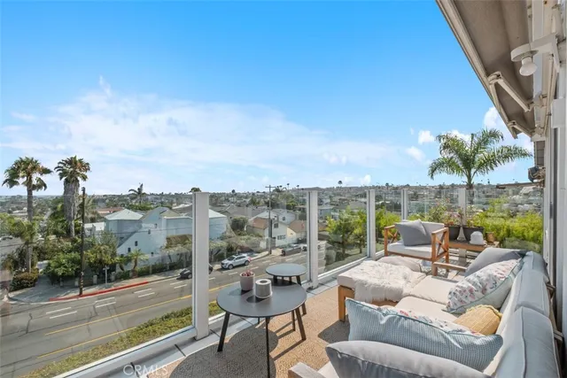 a view of a terrace with furniture