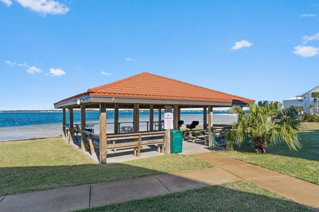 a view of a terrace with sitting area