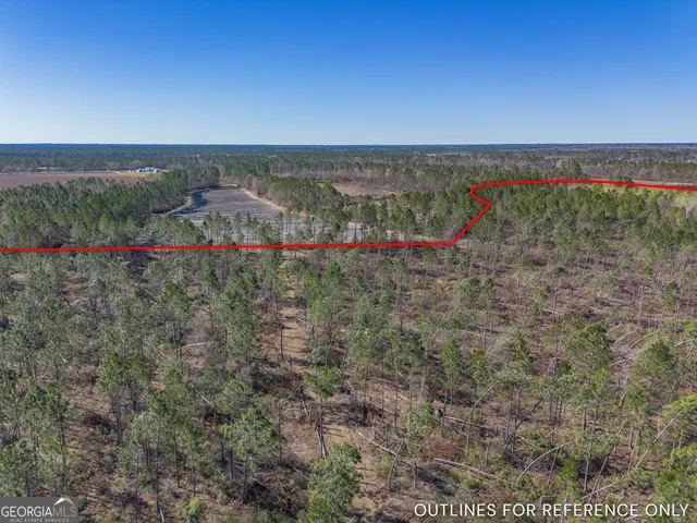 a view of a field with an ocean view