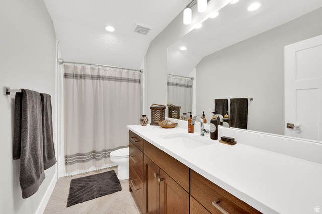352 East Boulderville Road Oakley, UT 84055 - Photo 32 of 62 Bathroom featuring vanity and recessed lighting