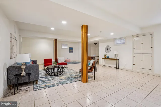 a living room with furniture