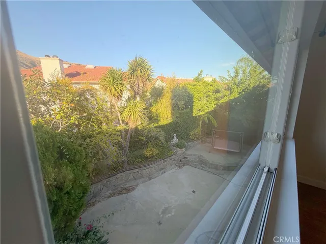 a view of a glass door