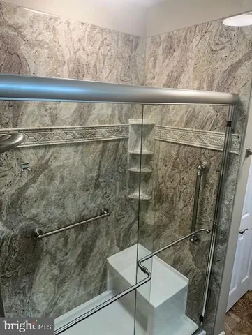 a bathroom with a shower