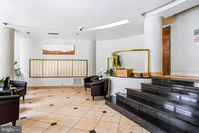 a living room with furniture