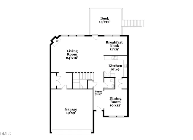 a picture of a bench in a white building