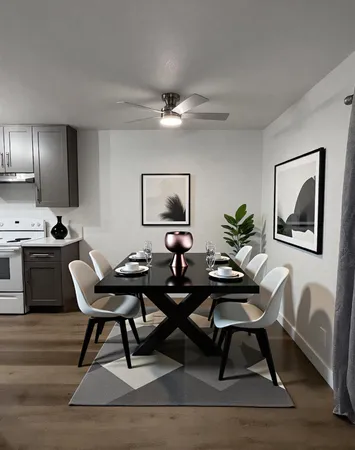 a view of a workspace with furniture