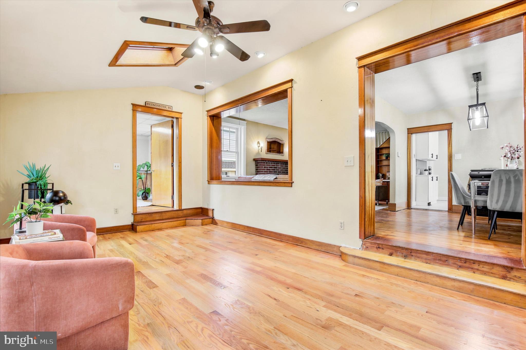 3131 Bedminster Road Ottsville, PA 18942 - Photo 14 of 23 a living room with hardwood floor and a ceiling fan