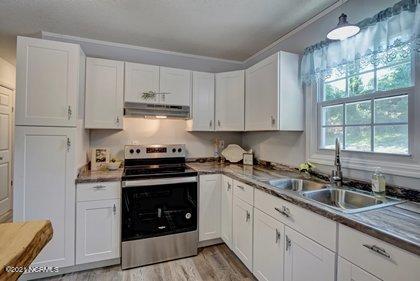 24 Sanders Road Wilmington, NC 28412 - Photo 9 of 28 Double sinks and pantry cupboard add to the kitchen's appeal.