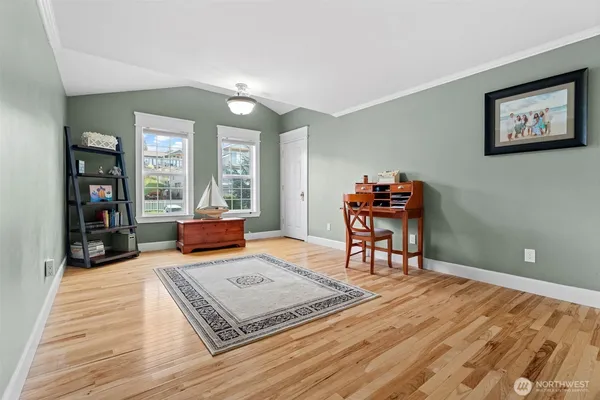 an aerial view of a house