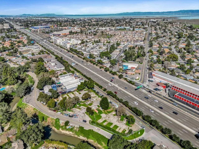 an aerial view of a city