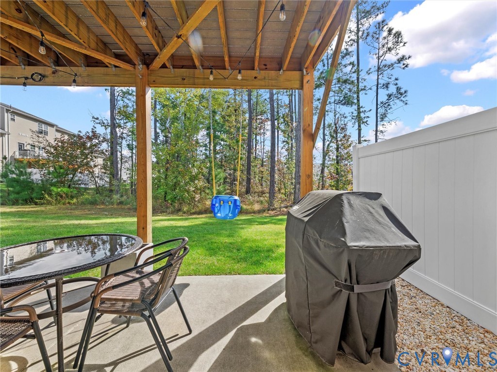12320 Petrel Crossing Midlothian, VA 23112 - Photo 34 of 34 a view of a patio with a table chairs and a backyard