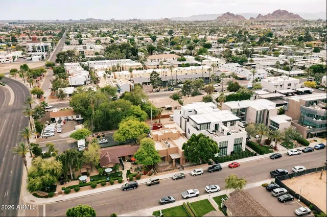 an aerial view of multiple house
