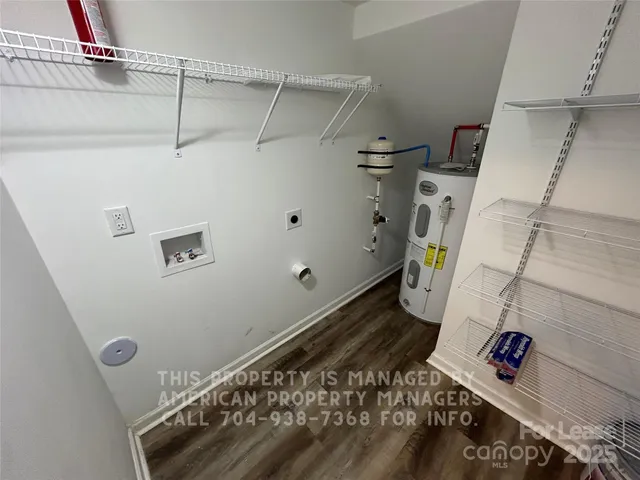 a view of a room with racks on the wall