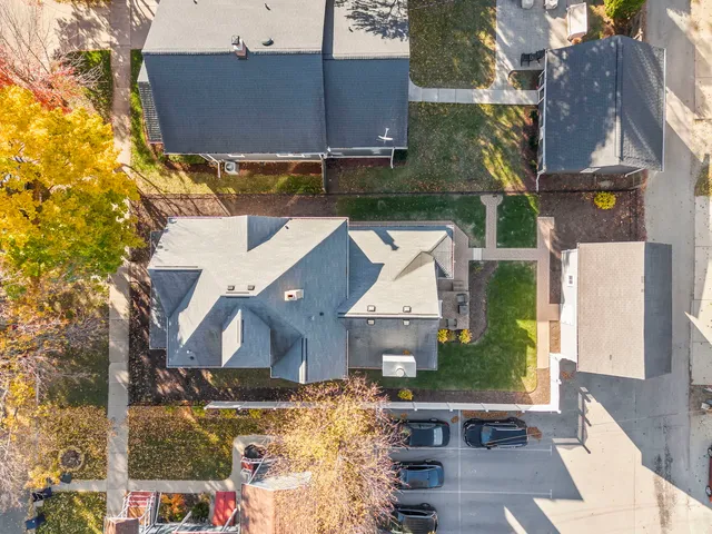 an aerial view of multiple house
