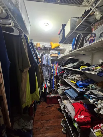 a view of a storage room with an empty space