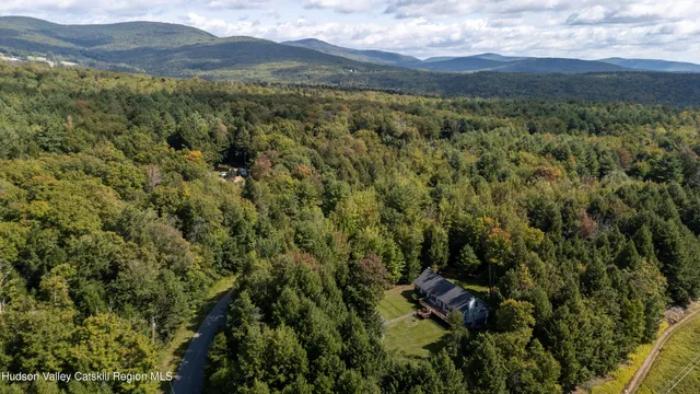 a view of an outdoor space and a mountain view